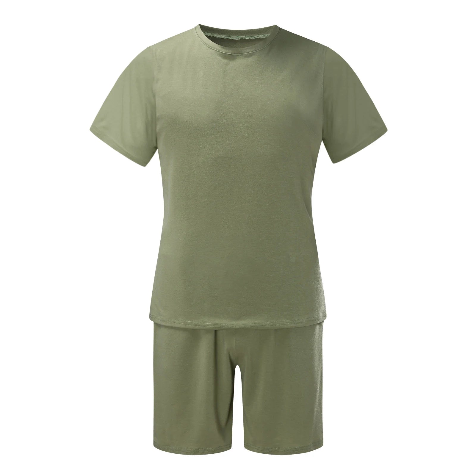 Men'S Short Sleeve T-Shirt and Shorts Set Sport Casual Crew Neck Muscle Sportswear 2 Piece Tracksuit Summer Outfits